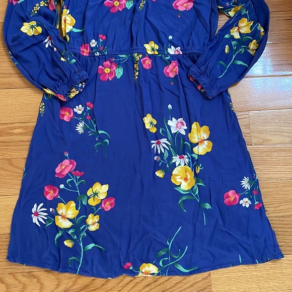 Old Navy Dark Blue Floral Long Sleeve Dress in Size Medium - Picture 5 of 8